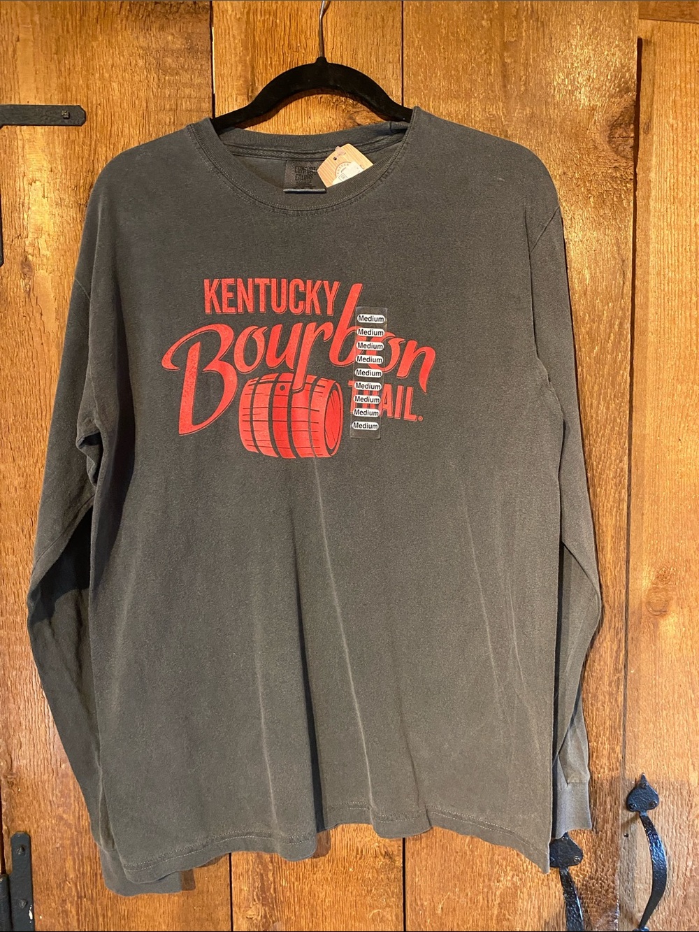 Kentucky Bourbon Trail Men's Long Sleeve Tee - Black with Red Graphic